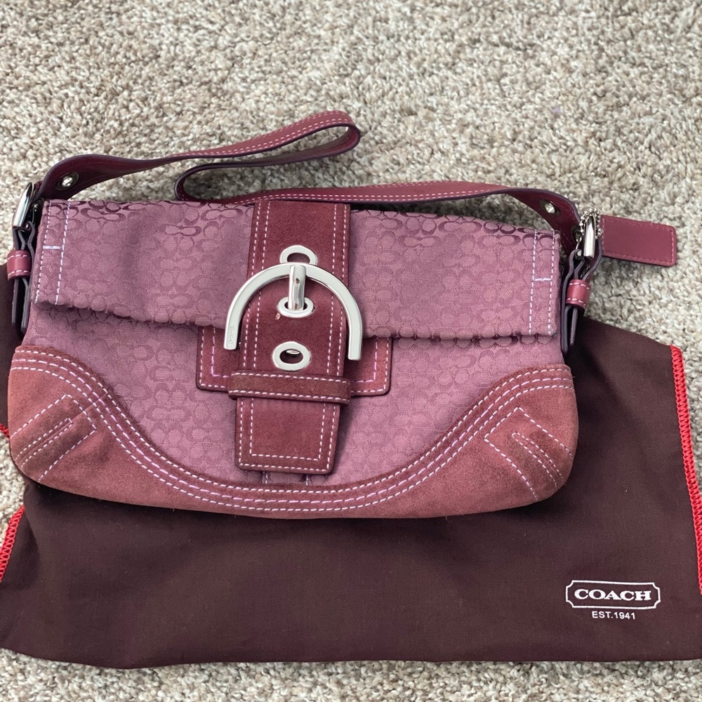 COACH Purple Suede Purse
